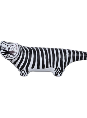 森度软装动物摆件饰品卡通公仔条纹猫客厅茶几玄关书房儿童样板房