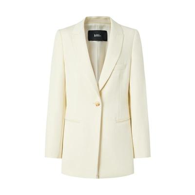 【电商专款】IMM尹默女装春季羊毛简约一粒扣休闲感西装外套