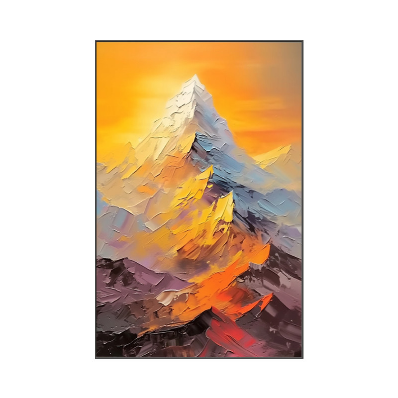 客厅装饰画背靠金山落地画
