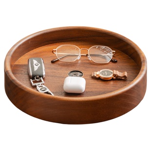 胡桃木桌面收纳盒玄关钥匙收纳架房间化妆品收纳盒香水置物架高级