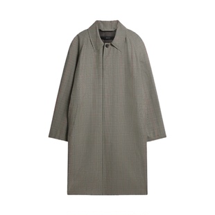 【冬季特惠】dunhill登喜路男士棉质真丝威尔士亲王格纹汽车大衣