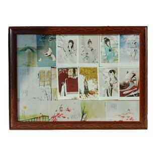 老式相框多张小照片挂墙展示 木质简约像框 邮票纪念币摆台展示