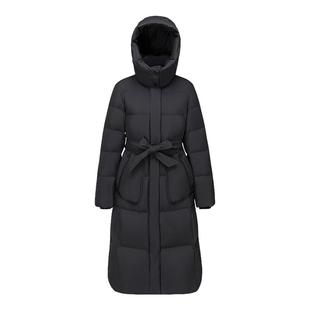 波司登新款羽绒服女过膝长款都市休闲保暖加厚保暖连帽腰带显瘦