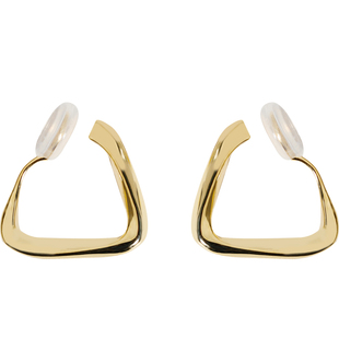 OL气质光面三角形无洞一体蚊香盘耳夹女简约通勤耳饰隐形免打耳洞