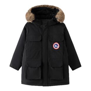 巴拉巴拉儿童羽绒服男童派克服大毛领厚大童红色外套冬装新款童装