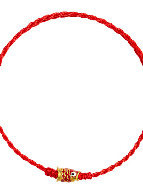 情侣红色手工编织绳脚链女编织手绳本命年幸运小红绳手链女生极细