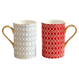 俄皇LOMONOSOV陶瓷杯红色马克杯女新款2025高颜值咖啡杯新年礼物