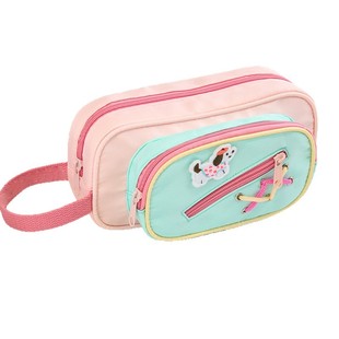 多巴胺撞色小狗奶呼呼笔袋可爱手拎文具盒高颜值ins风初中女生2026年新款大容量女孩铅笔盒小学生小众不撞款