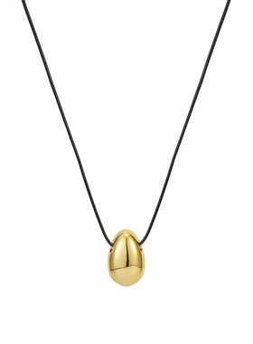 莫里里新品铜合金情侣保色可调节项链小众冷淡风银色光面水滴链子