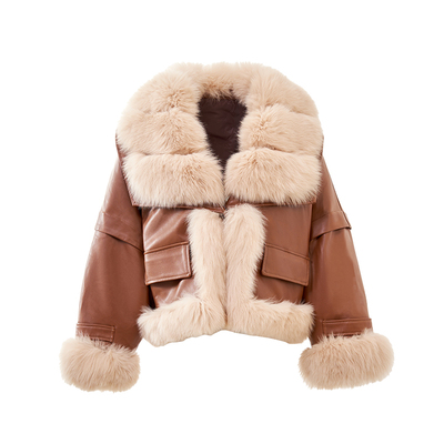 狐狸毛大翻领皮草皮衣鹅绒服