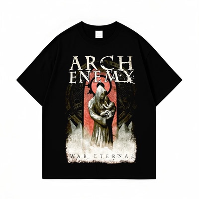 Arch Enemy大敌乐队旋律死亡金属印花纯棉男女款短袖T恤上衣夏季
