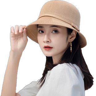 帽子女款2025新款春秋防晒帽薄款遮阳渔夫帽时尚洋气夏季太阳帽女