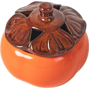 陶瓷小柿子迷你香炉柿柿如意家用袖珍创意小号盘香香薰炉茶桌摆件