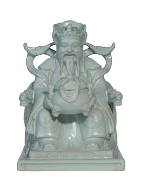 汝窑财神摆件客厅轻奢