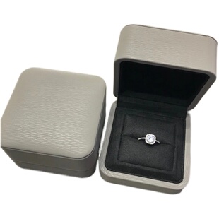 高档拉丝PU皮婚礼首饰盒戒指盒创意求婚对戒盒项链盒子定制