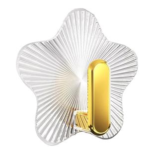 星星透明挂钩免打孔轻奢客厅浴室厨房无痕迹粘钩壁挂连排衣服挂钩