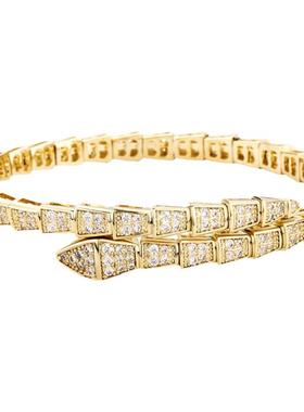 欧美潮流锆石嘻哈手链个性手镯竹节小众设计高级冷淡风说唱配饰