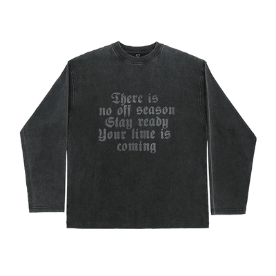 BTW潮牌纯棉美式长袖T恤