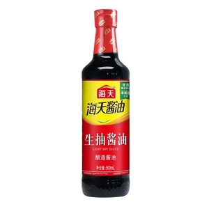 【家商用】海天生抽酱油老抽500ml瓶装点蘸炒菜凉拌红烧闷煮卤味