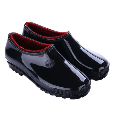 低帮男士耐磨加绒劳保浅口套鞋