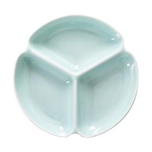 创意分格餐盘家用陶瓷三格盘中式水果盘零食碟子减脂定量分餐盘子