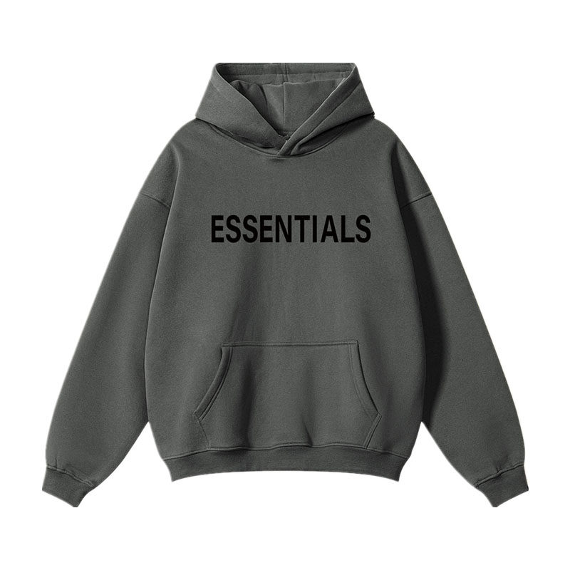 FOG复线ESSENTIALS胸前压胶字母秋冬加绒连帽卫衣男女情侣宽松潮