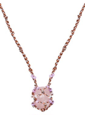 边顶三升晶项链可替换晶石水晶项链原创手工设计