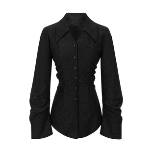 无以幻象 x 陈太太CHENTAITAI   长袖收腰尖领衬衫