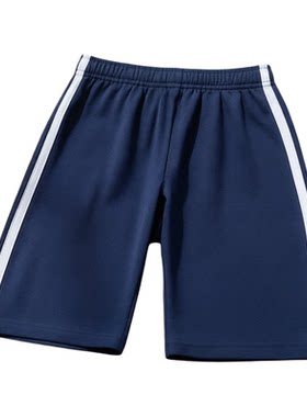 夏季童装校服短裤深蓝色白蓝二条