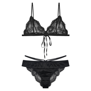 纯欲赴约』桑罗桑蚕丝蕾丝性感文胸无钢圈薄款胸罩内裤内衣女