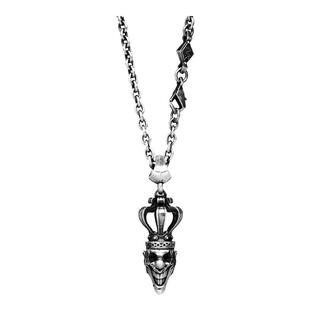 Arthur.K 道化师系列日本手工做旧925银梦幻皇冠骷髅小丑项链限量