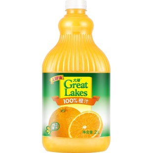 上好佳大湖100%橙汁果汁果蔬汁健康饮料2L大瓶装
