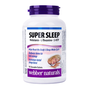加拿大Webber伟博super sleep睡眠宝褪黑素片助睡眠安睡成人学生