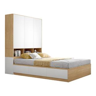 榻榻米床衣柜一体小户型省空间全实木储物床衣帽间带书桌台儿童床