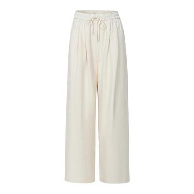 GCRUES米白色阔腿裤女垂感休闲裤