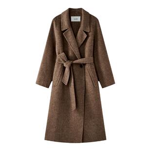 【绵羊毛】Laurel劳芮新款羊驼中长毛呢外套大衣女LWD343D01100