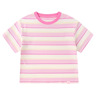 嘟嘟家儿童T恤夏季男童条纹短袖女童2026新款上衣休闲宝宝夏装潮