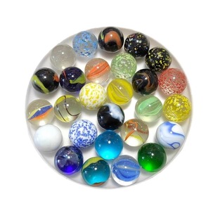 彩色溜溜弹珠跳棋子儿童怀旧玩具礼物16MM玻璃珠工艺装饰球磨砂
