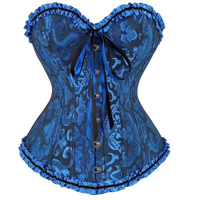 Sapubonv Corset Plus Size Top Bustier Overbust Lingerie Lace