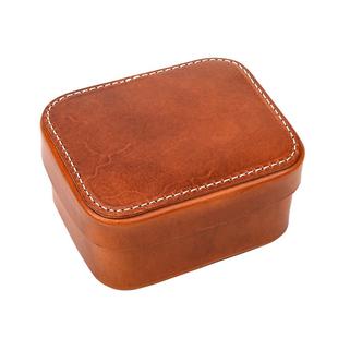 one leather/一皮复古植鞣牛皮金银首饰盒文玩收纳盒手串核桃方形