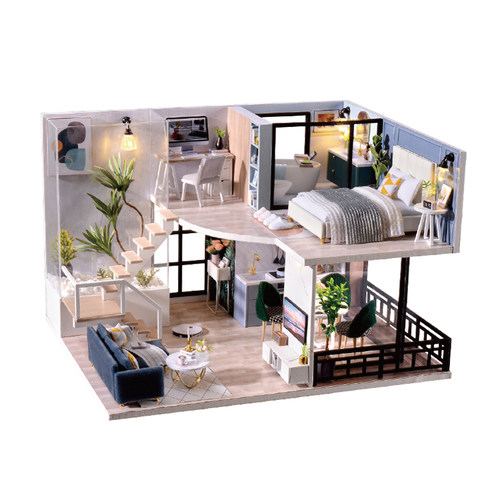 智趣屋diy小屋惬意时光手工阁楼房子微缩场景玩具模型生日礼物女