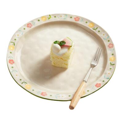 清新甜品盘高颜值陶瓷盘子