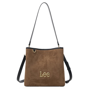 Lee秋冬新款麂皮托特包女生高级感通勤水桶包复古简约单肩斜挎包