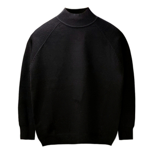 老钱风男装青年帅气修身立领打底衫男时尚高端半高领毛衣男秋冬季