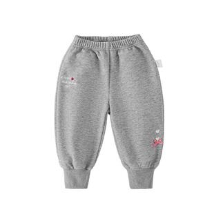 jellybaby女童束脚卫裤春季儿童爱心口袋印花蝶结休闲裤宝宝裤子