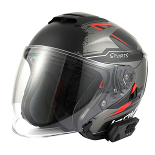 4XL摩托车专用头盔半盔男式带蓝牙耳机内置大码大头围四分之三盔