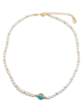 XMR小香风西太后土星珍珠项链女