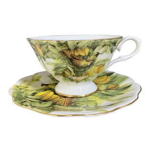 高档田园简约咖啡杯碟欧式水杯 轻奢淡雅花茶杯红茶杯具包邮特价