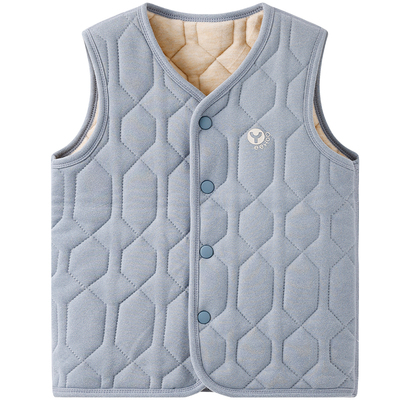 英氏儿童三层加厚羊毛背心秋冬季