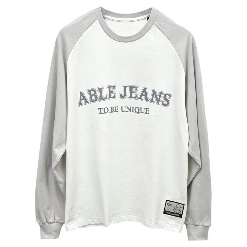 ABLEJEANS绣花纯棉春秋长袖T恤
